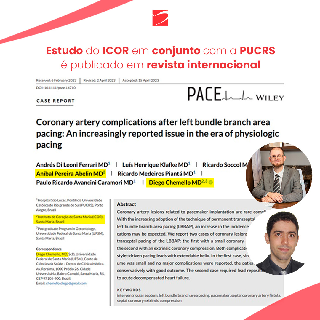 Médicos do ICOR publicam estudo na Revista PACE